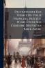 Dictionnaire Des Termes Du Vieux François Précédé D'une Étude Sur L'origine Des Patois Par L. Favre