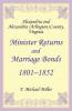 Alexandria and Alexandria (Arlington) County Virginia Minister Returns and Marriage Bonds 1801-1852