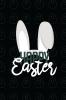 Happy Easter II Notebook Blank Write-in Journal Dotted Lines Wide Ruled Medium (A5) 6 x 9 In (Black)