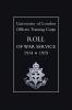 University of London O.T.C. Roll of War Service 1914-1919
