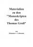 Materialien zu den Manuskripten des Thomas Groll