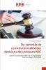 Du contrôle de constitutionnalité des décisions de justice en RDC