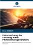 Untersuchung der Leistung eines Photovoltaikgenerators
