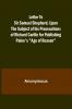 Letter To Sir Samuel Shepherd Upon the Subject of his Prosecutions of Richard Carlile for Publishing Paine's Age of Reason