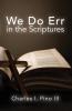 We Do Err in the Scriptures