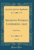 Archivio Storico Lombardo Volume 49