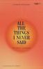 All The Things I Never Said