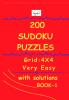 200 Sudoku Puzzles (with solutions) - Book 1: Grid - 4X4 ; Level - Very Easy