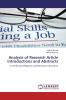 Analysis of Research Article Introductions and Abstracts