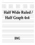 Half Wide Ruled / Half Graph 4x4: 50 Pages 8.5 X 11