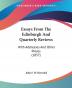 Essays From The Edinburgh And Quarterly Reviews: With Addresses And Other Pieces (1857)