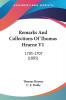 Remarks And Collections Of Thomas Hearne: 1705-1707: 1705-1707 (1885)