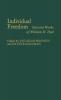 Individual Freedom: Selected Works of William H. Hutt: 14 (Contributions in Economics and Economic History)