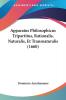 Apparatus Philosophicus Tripartitus Rationalis Naturalis Et Transnaturalis