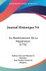 Journal Historique V6: Du Retablissement De La Magistrature (1776)