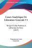 Cours Analytique De Litterature Generale V1: Tel Qu'Il A Ete Professe A L'Athenee De Paris (1817)