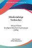 Minderjahrige Verbrecher: Versuch Einer Strafgerichtlichen Psychologie (1896)