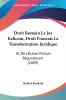 Droit Romain Le Jus Italicum Droit Francais La Transformation Juridique: Et De L'Action Finium Regundorum (1889)