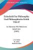 Zeitschrift Fur Philosophie Und Philosophische Kritik V86-87: Im Bereine Mit Mehreren Gelehrten (1885)