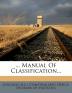 ... Manual of Classification...