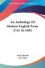 An Anthology of Modern English Prose 1741 to 1892