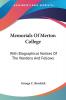 Memorials of Merton College: With Biographical Notices of the Wardens and Fellows