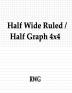 Half Wide Ruled / Half Graph 4x4: 100 Pages 8.5 X 11