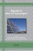 Materials for Solar Cell Technologies I: 88 (Materials Research Foundations)