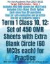 Term 1 Class 10 12: Set of 450 OMR Sheets with Extra Blank Circle (60 MCQs each) for Practice : CBSE New Format OMRs for Grade 10 12 Board Exams