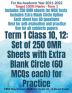 Term 1 Class 10 12: Set of 250 OMR Sheets with Extra Blank Circle (60 MCQs each) for Practice : CBSE New Format OMRs for Grade 10 12 Board Exams