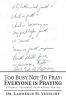 Too Busy Not to Pray: Everyone Is Praying: A Global Universal Prayer Book for All