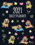 Pug Planner 2021: Funny Tiny Dog Monthly Agenda - For All Your Weekly Meetings Appointments Office & School Work - January - December Calendar - ... Scheduler with Flowers & Pretty Pink Hearts