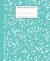 Marbled Composition Notebook: Turquoise Marble Wide Ruled Paper Subject Book: 7 (School Essentials)