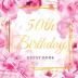 50th Birthday Guest Book: Keepsake Gift for Men and Women Turning 50 - Cute Pink Roses Themed Decorations & Supplies Personalized Wishes Sign-in Gift Log Photo Pages