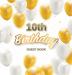 10th Birthday Guest Book: Keepsake Gift for Men and Women Turning 10 - Hardback with Funny Gold-White Balloons Themed Decorations and Supplies Personalized Wishes Gift Log Sign-in Photo Pages