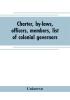 Charter by-laws officers members list of colonial governors