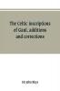 The Celtic inscriptions of Gaul additions and corrections