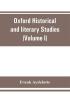 Oxford Historical and literary Studies