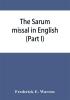 The Sarum missal in English (Part I)