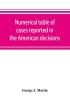 Numerical table of cases reported in the American decisions American reports and American state reports