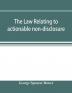 The law relating to actionable non-disclosure and other breaches of duty in relations of confidence and influence