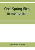 Cecil Spring-Rice in memoriam