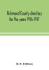 Richmond County directory for the years 1916-1917