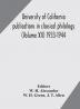 University of California publications in classical philology (Volume XII) 1933-1944