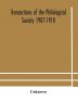 Transactions of the Philological Society 1907-1910