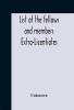 List of the fellows and members Extra-Licentiates and Licentiates of the Royal College of Physicians of London. 1906