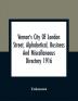 Vernon'S City Of London Street Alphabetical Business And Miscellaneous Directory 1916