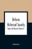 Ontario Historical Society; Papers And Records (Volume I)