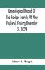 Genealogical Record Of The Hodges Family Of New England Ending December 31 1894