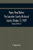 Papers Read Before The Lancaster County Historical Society October 12 1909; History Herself As Seen In Her Own Workshop; (Volume Xiii) No. 8